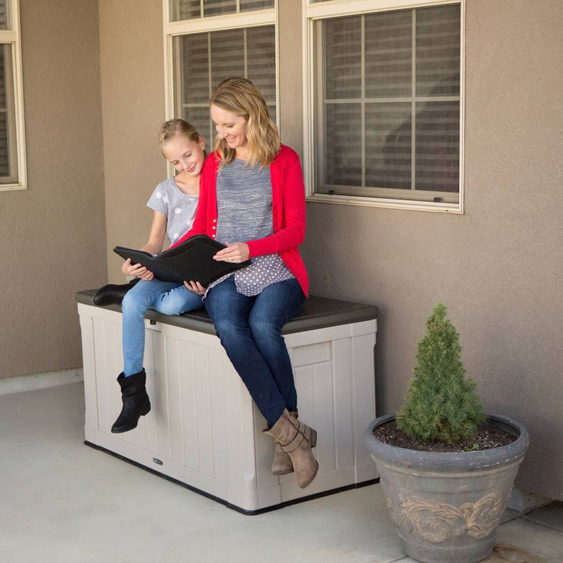 Lifetime Kissenbox Harmony Gartenbox aus Kunststoff, 440 l, grau, B/T/H: 128 x 64 x 67 cm - Bild 8