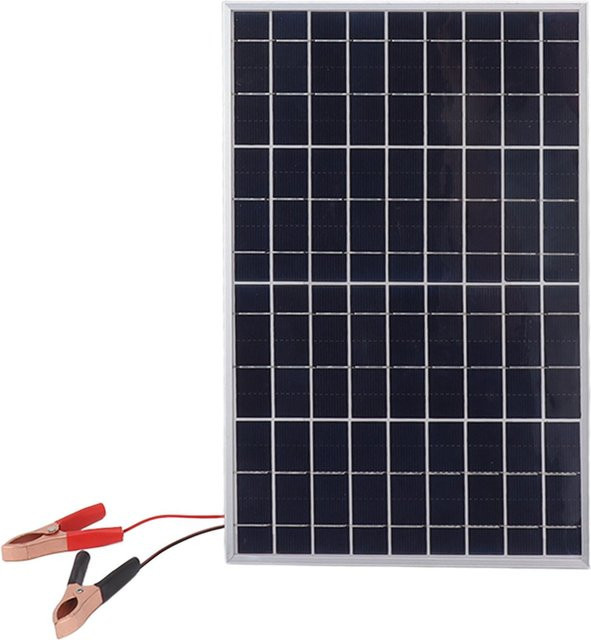CosyHome Solarpanel-Kit 15 W 18 V hocheffizientes polykristallines Solarpanel mit Clip für Auto, Wohnmobil und Marine in Schwarz - Bild 1