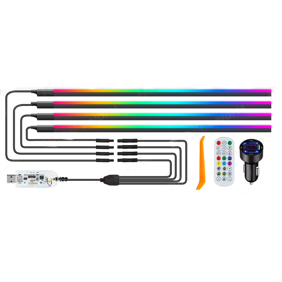 4M Symphony Universelle RGB LED Auto-Türrahmen Ambientebeleuchtung mit App-Steuerung und Bluetooth, 3 Meter, Multicolour - Bild 4