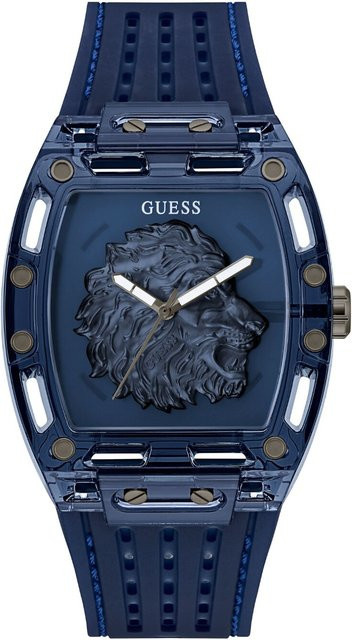 Guess Armbanduhr Phoenix, Quarz, Silikon, Blau, 43 mm, Herren - Bild 1