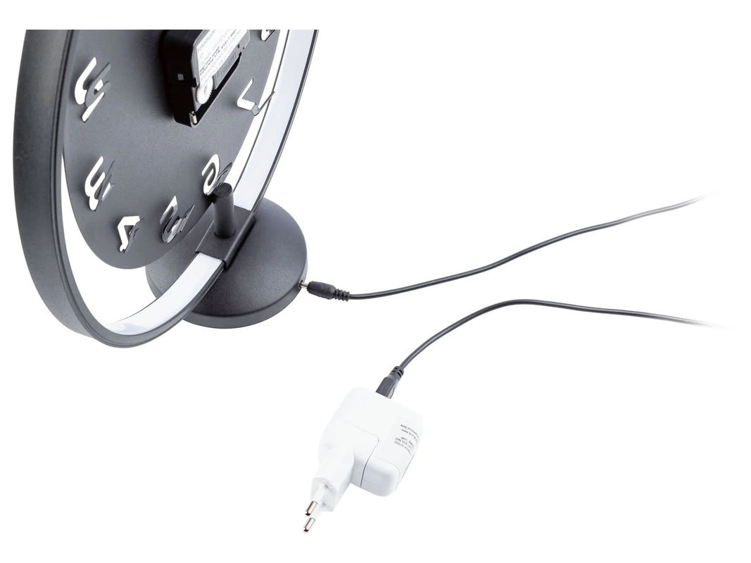 AURIOL Tischuhr analog mit LED-Leuchtring in Schwarz aus Metall - Bild 3