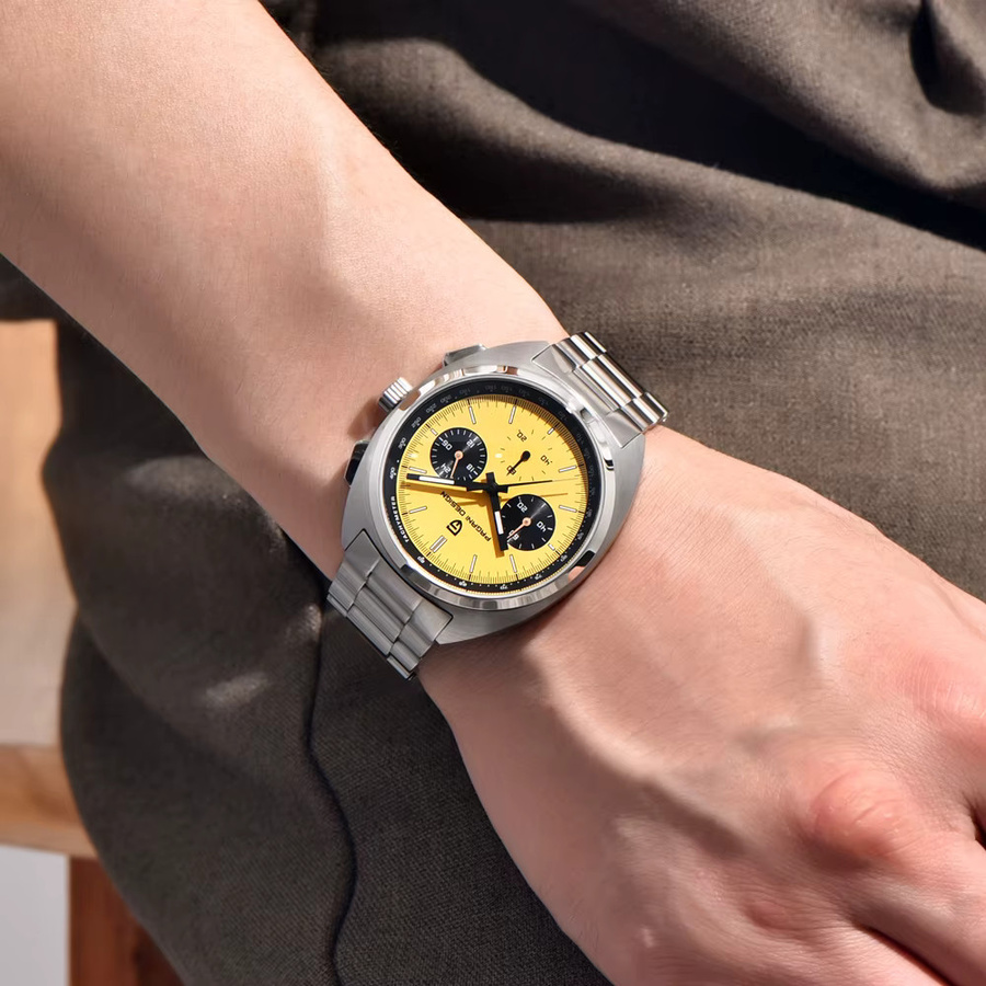 PAGANI DESIGN Chronograph, Quarz, Edelstahl, Gold, Weiß, Herren - Bild 2