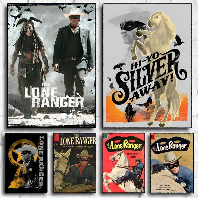 The Lone Ranger Anime-Poster Wandkunst aus weißem Kraftpapier - Bild 1