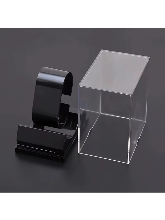 Uhrenständer Kunststoff, Schwarz, Transparent - Bild 4