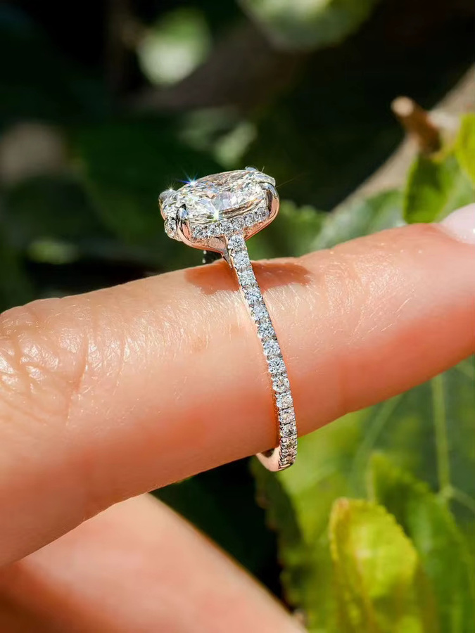 DWJ Moissanit-Diamantring, 925 Silber, Damen - Bild 3