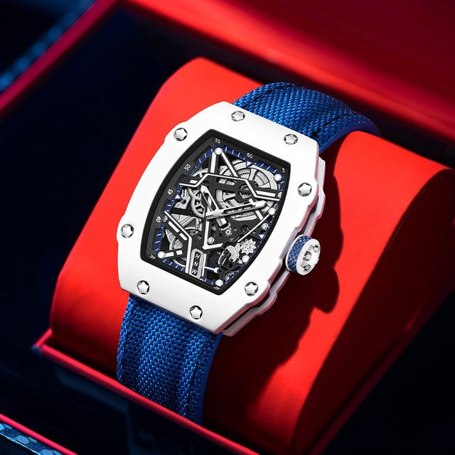 STARPERISH Armbanduhr Tonneau, Quarz, Schwarz, Textil/NATO, Herren - Bild 1