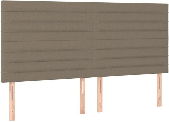 vidaXL Kopfteil in Taupe mit Stoffbezug, Breite: 200 cm, Tiefe: 5 cm, Höhe: 118 bis 128 cm - Bild 1