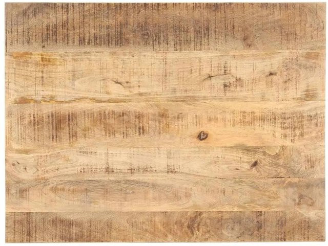 vidaXL Tischplatte aus Mango-Massivholz, braun, B: 80 cm, T: 70 cm, Höhe: 2,5-2,7 cm - Bild 1