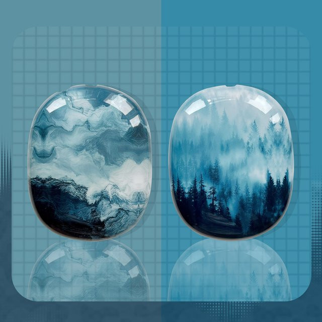 Transparente TPU-Schutzhülle für Apple AirPods Max in Blau und Transparent - Bild 1