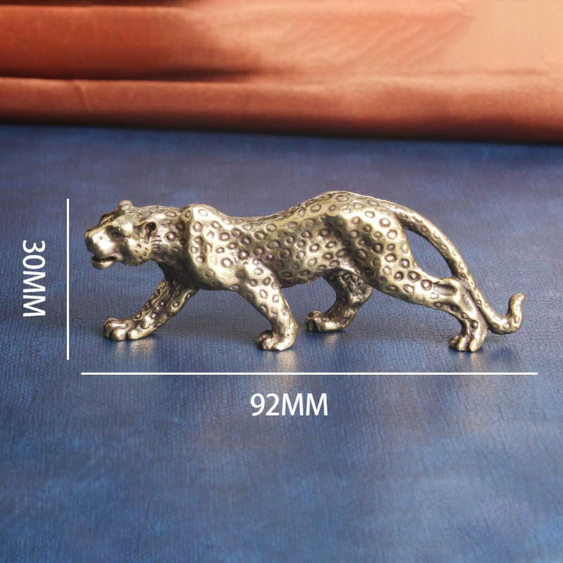 Kesoto Leopard Statue Panther Figur aus Kupfer und Gold in Metalloptik als handgefertigtes Sammlerstück für deine Tischdekoration - Bild 6