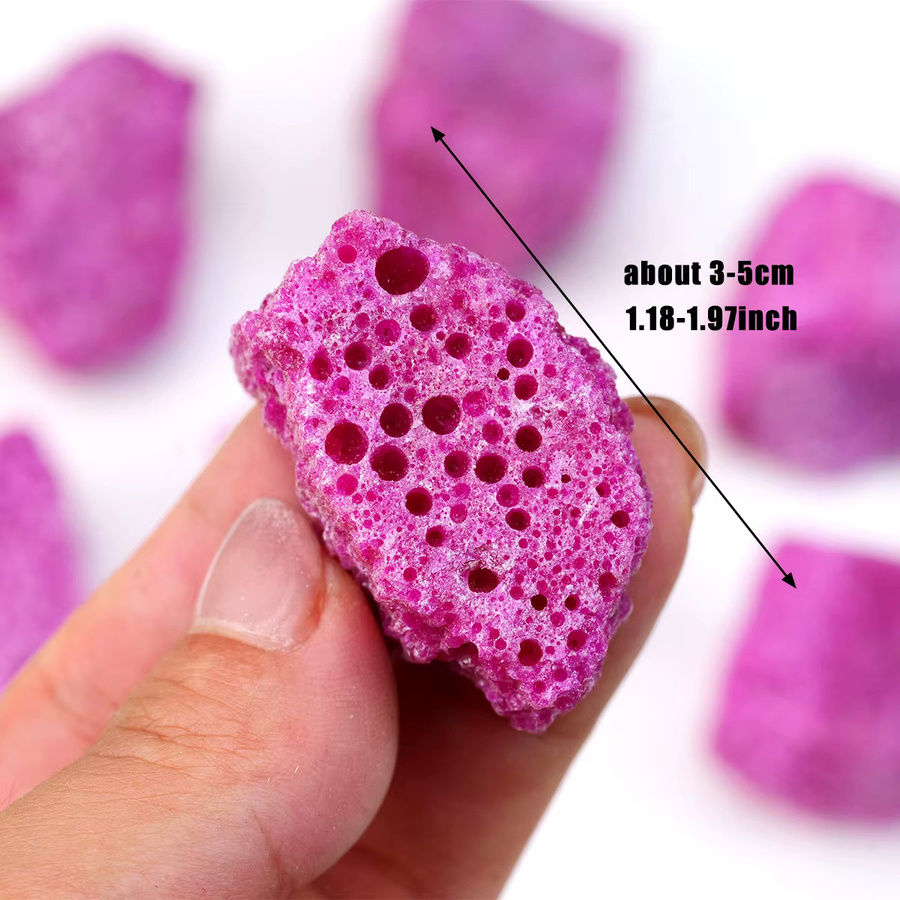 Runyangshi Natürlicher Roter Korund Kristall Rohstein in Rot und Pink als dekoratives Mineralien-Dekor - Bild 2
