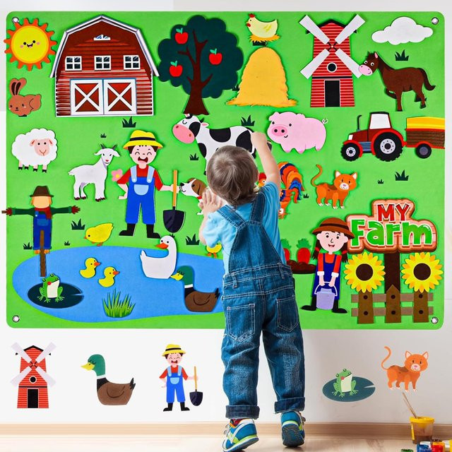 Binchi Bauernhoftiere Filz Geschichtenbrett Set, Bunt / Mehrfarbig - Bild 1