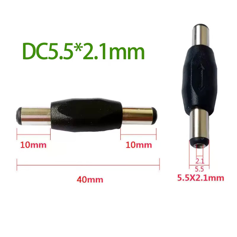 JCD DC Power Adapter Set DC 5,5 x 2,1 mm Stecker auf Stecker und Buchse auf Buchse für CCTV Kamera Panel Montage, Schwarz - Bild 4