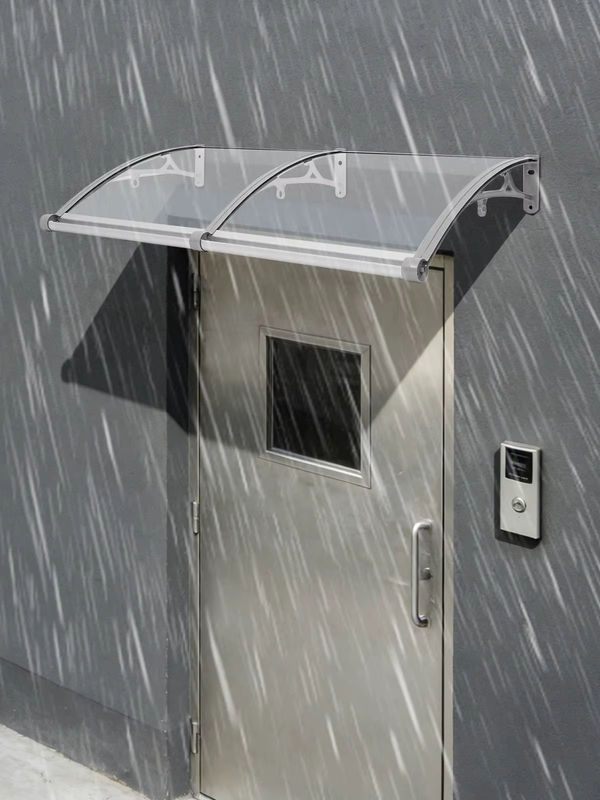 Bymaocar Transparentes Bogenförmiges Regenschutzdach aus Aluminiumlegierung mit UV- und Schneeschutz, B/H: 120 x 60 cm - Bild 3