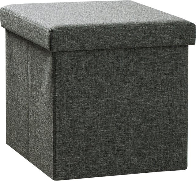 Trendstabil Sitzwürfel in Dunkelgrau mit abnehmbarem Bezug, B/T/H: 38 x 38 x 37 cm - Bild 1