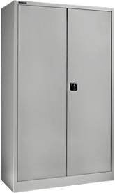 Schäfer Shop Pure Universalschrank aus Stahl, weißaluminium RAL 9006, abschließbar mit 5 Fächern und verstellbaren Fachböden, B/T/H: 120 x 40 x 193,5 cm - Bild 1
