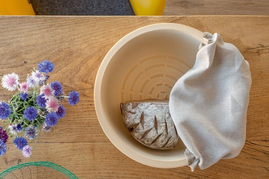 Denk Brottopf aus unglasierter Keramik in Beige, B/T/H: 40,0 x 27,0 cm - Bild 1