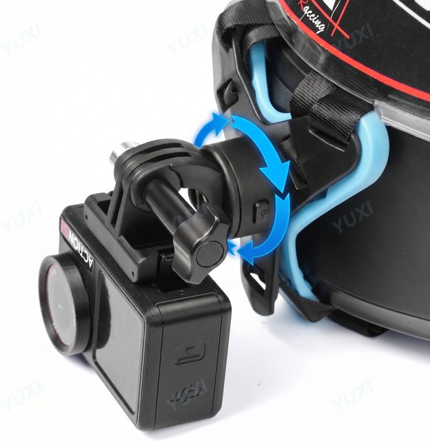 YUXI 360 Grad drehbare Motorradhelm-Kinnhalterung für GoPro Hero 13 12, DJI Osmo Action und Insta360 Kamera Zubehör - Bild 1