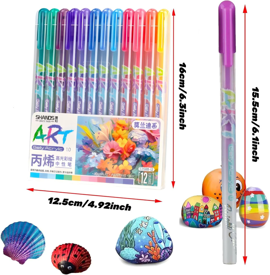 Kolorowys Pastell-Gelstifte mit Acrylfarbe in Multicolour für DIY-Bastelarbeiten auf Holz, Leinwand, Stein und Glas - Bild 2