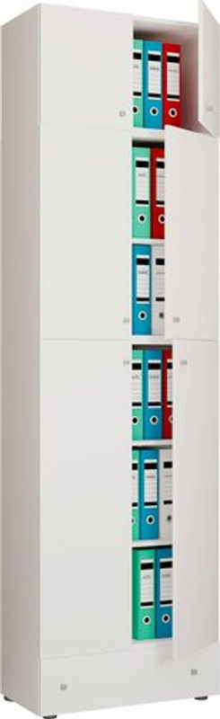 VCM Büroschrank Lona Weiß mit Aufsatz, Schublade und Drehtüren, B/T/H: 70 x 39 x 240 cm - Bild 3