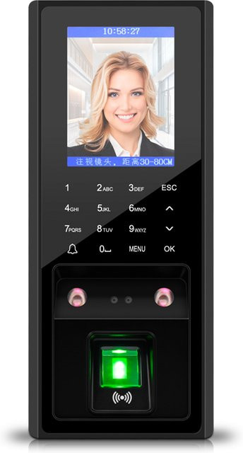 LUCKING DOOR Intelligentes Zugangskontrollsystem mit Gesichtserkennung, Fingerabdruck-Scanner und Passwortfunktion in Schwarz - Bild 1