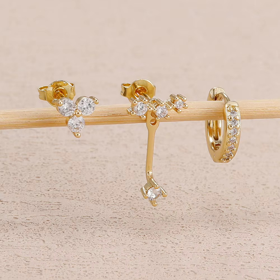 Yuedane Creolen Set, Zirkonia, Gold, Damen - Bild 2