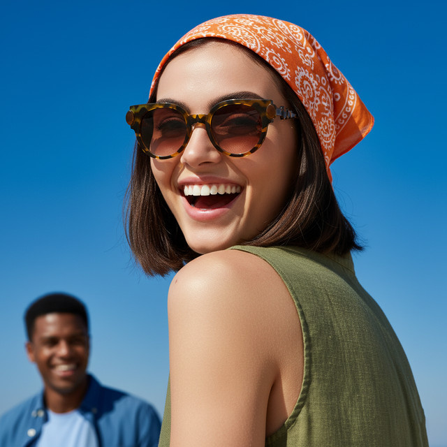 TWOOO Sonnenbrille Cat Eye, Vollrand, braun, Damen - Bild 1