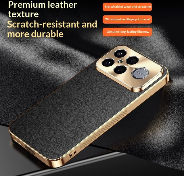 Xiaomi POCO F8 Ultra und F8 Pro Schutzhülle mit Lychee-Textur in Matt-Optik, Farbe: Orange - Bild 1