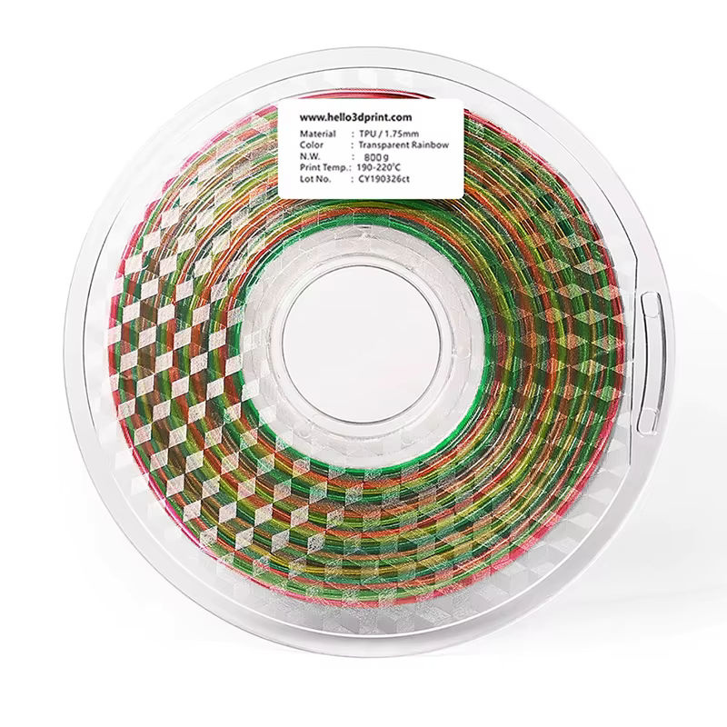 FlexMaterials Rainbow TPU Flexibles Filament Multicolour 1,75 mm für FDM 3D-Drucker - Bild 3
