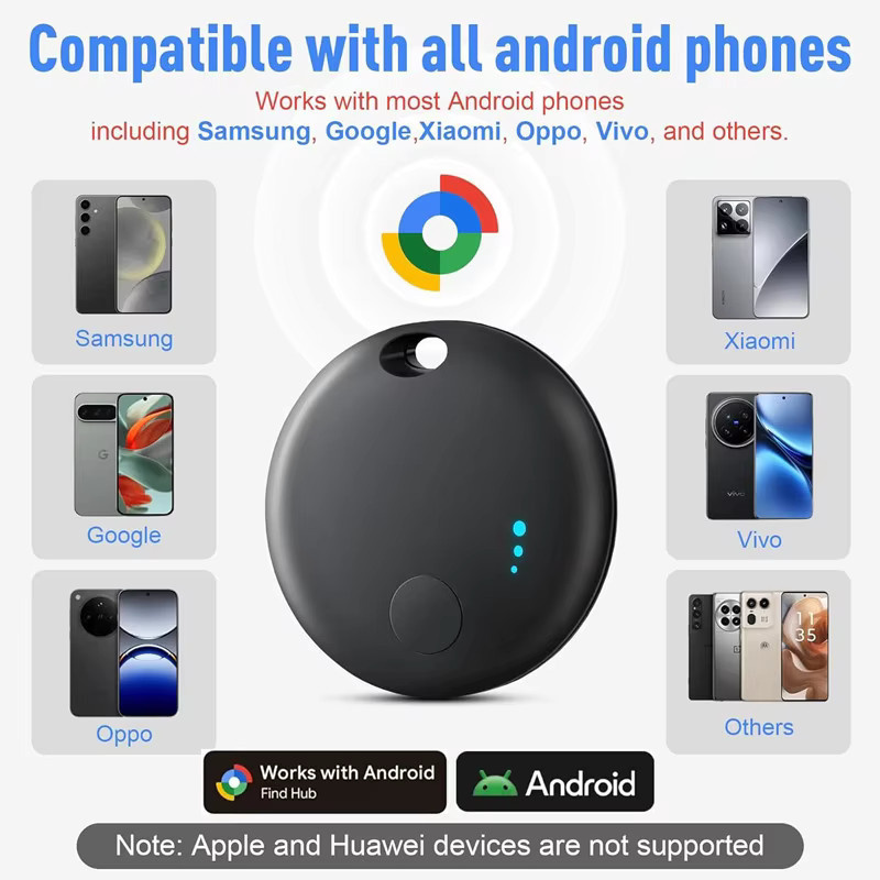 Wesolvet Android Air Tracker Tag Bluetooth Smart Tag in Rot für Google Find My Device App zur Ortung von Schlüsseln, Gepäck und Rucksäcken - Bild 2