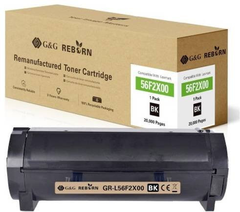 G&G Toner Cartridge Schwarz kompatibel mit Lexmark 56F2U00, Remanufactured, 20000 Seiten - Bild 1