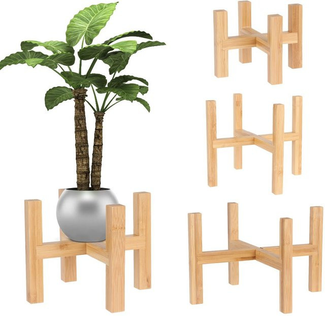 Bonsai Display Stand aus Holz in Braun für Indoor und Outdoor als Blumentopf Halter und Dekoration - Bild 1