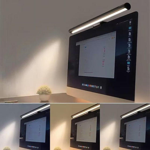 NOVEYEE LED-Monitorleuchte in Schwarz mit stufenloser Dimmung und Touch-Steuerung für Home Office und Gaming - Bild 1