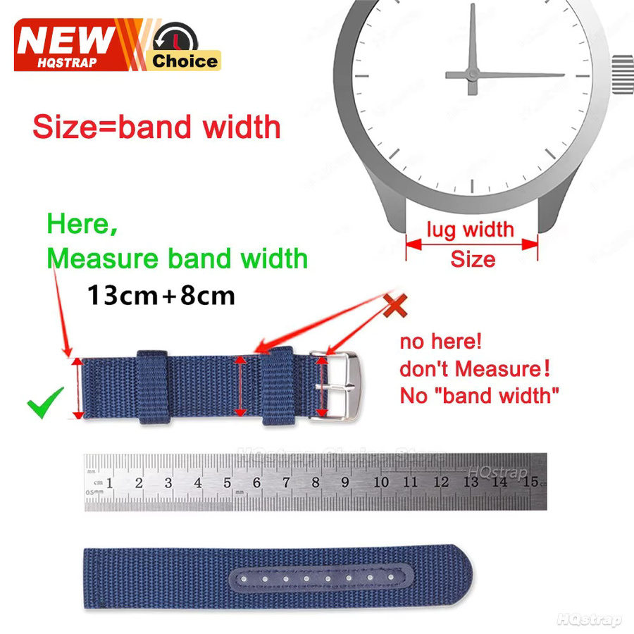 HQstrap Uhrenarmband Nylon, Schwarz, Unisex - Bild 5