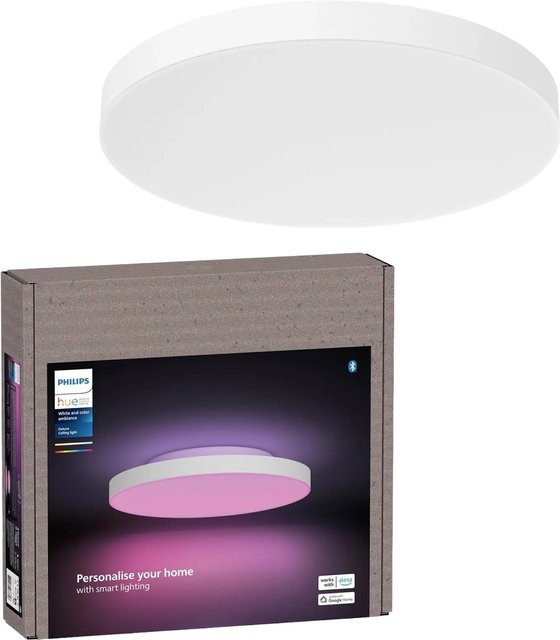Philips Hue Datura Smart-LED-Deckenleuchte White & Color Ambiance, Rund, Weiß, Durchmesser: 38,4 cm - Bild 1