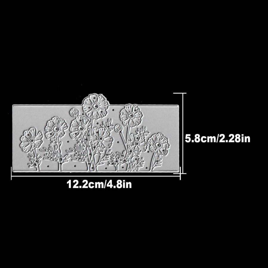 Silberne Metall-Stanzformen mit Mohnblumen für Scrapbooking und dekorative Prägung - Bild 2