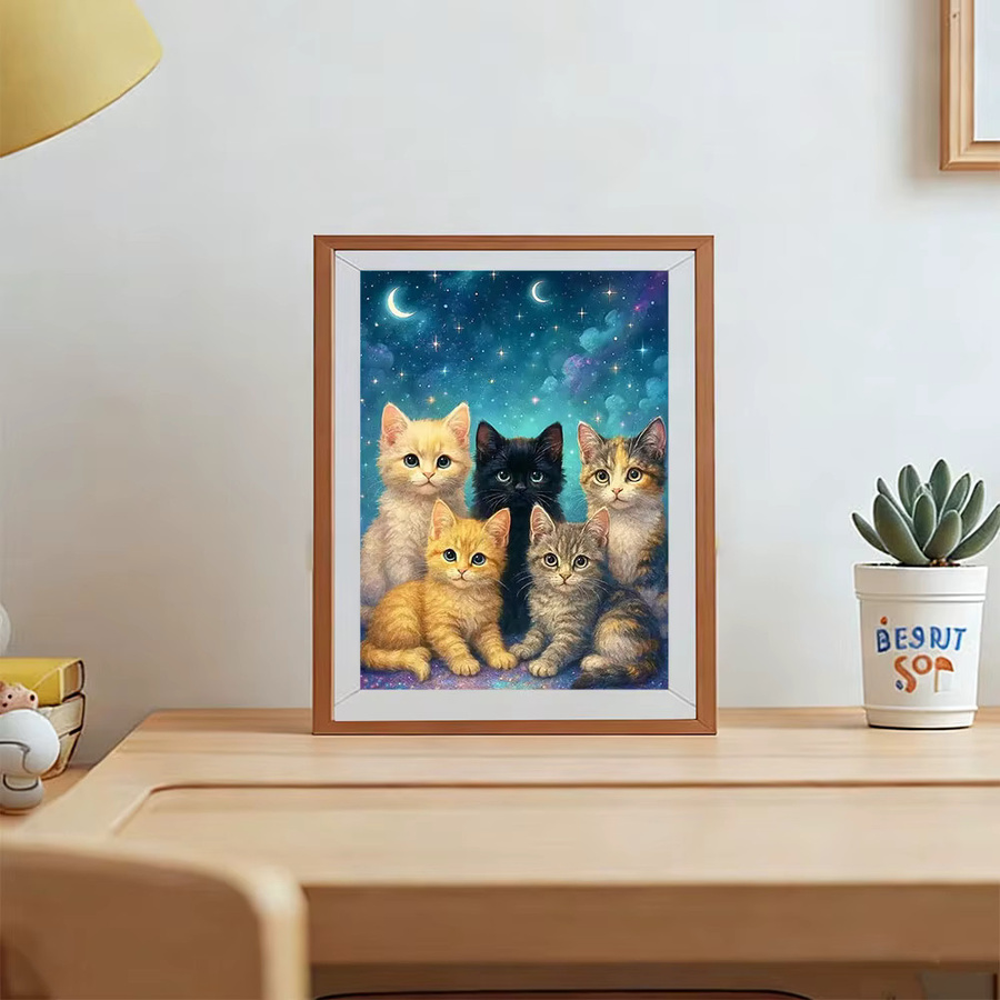 AZQSD Diamant-Malerei Katze Mosaik-Set zur Wanddekoration, Mehrfarbig - Bild 3