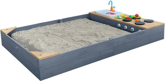 Axi Sandkasten Kelly mit Spielküchenzeile in Grau und Braun, B/T/H: 115 x 21,8 x 180 cm - Bild 1