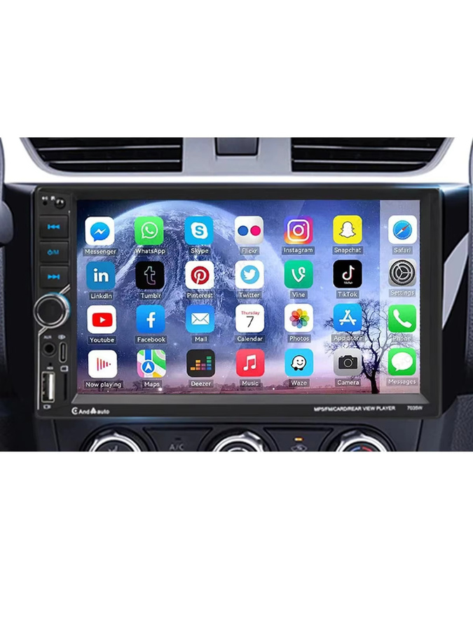 ESSGOO Universal Autoradio Doppel DIN 7 Zoll HD Touchscreen mit Wireless CarPlay, Android Auto, Bluetooth 5.0 und USB Typ C in Schwarz - Bild 7