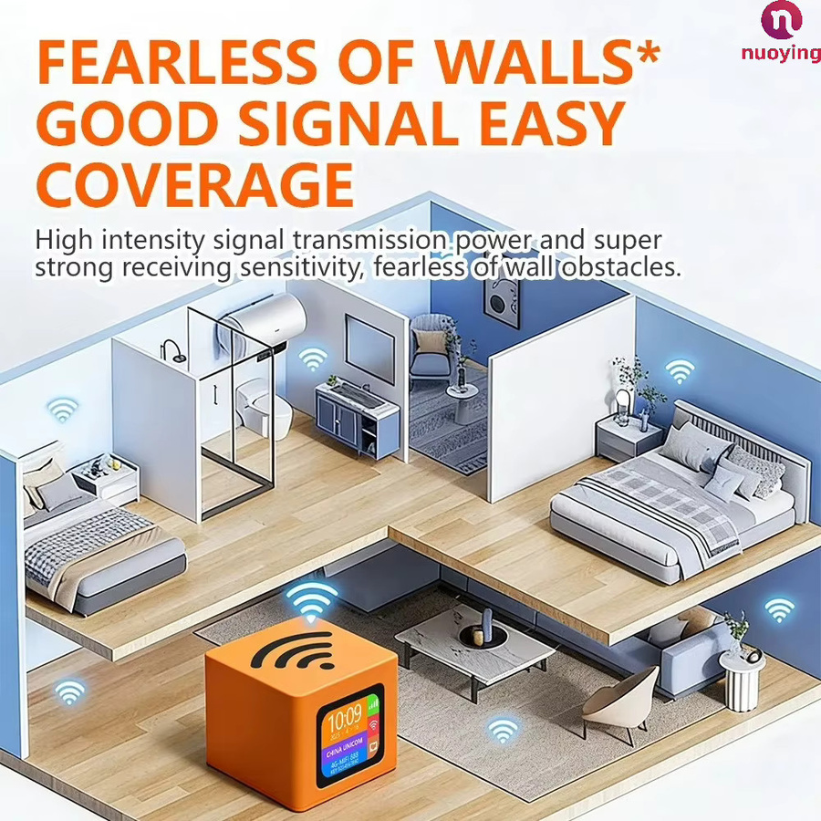 NUOYING Mini 4G LTE WLAN-Router Tragbarer Reise-WiFi-Hotspot mit 3000mAh Akku in Orange - Bild 2