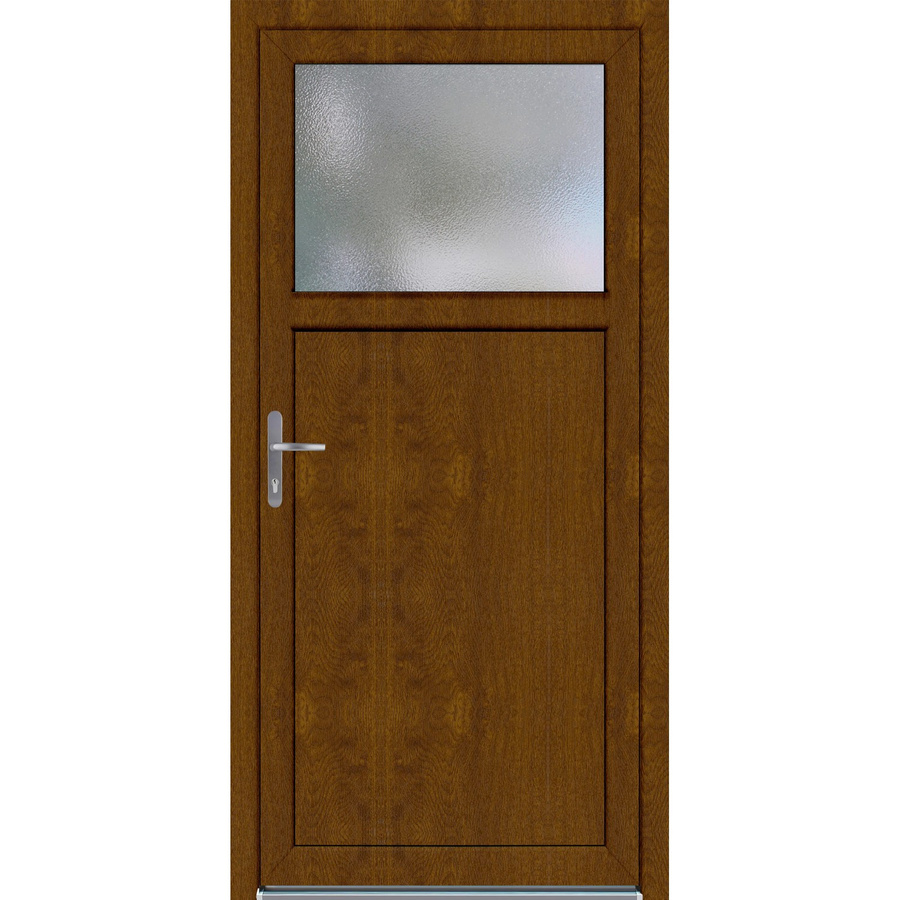 Kunststoff-Nebeneingangstür PANTO mit Glaseinsatz in Golden Oak, B: 98 cm, H: 198 cm, DIN Links - Bild 2