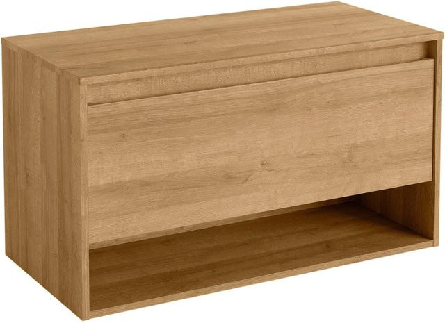 Fackelmann Waschtischunterschrank NATURA Asteiche braun B/H/T: 93,4 x 52,3 x 45,5 cm - Bild 1