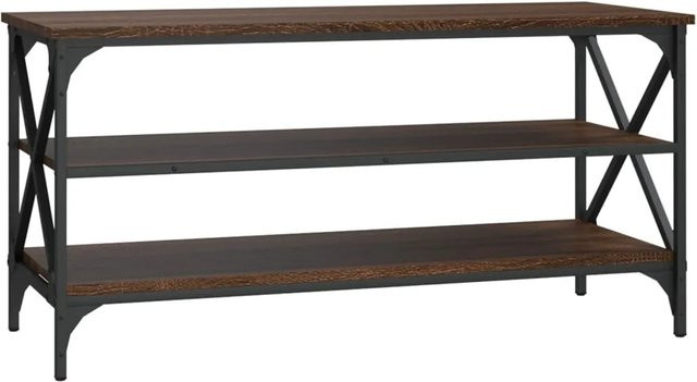vidaXL TV-Schrank in Braun mit Eichen-Optik im Industrie-Stil aus Holzwerkstoff und Eisen, B/T/H: 100 x 40 x 50 cm - Bild 1