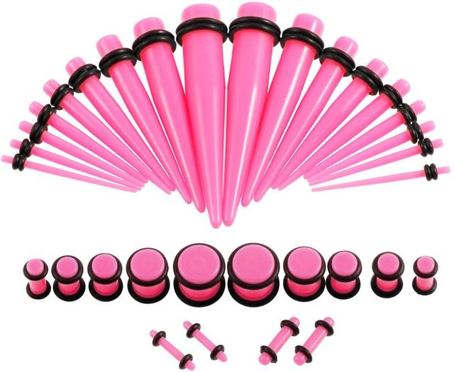 T-fengxinzi Piercing Schmuck Stretching Kits, Silikon, pink, Damen - Bild 1