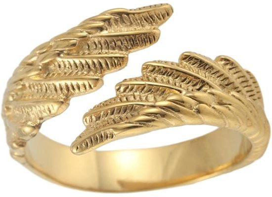 Ringe Engel Dämon Flügel, Messing, Silber, Unisex, Vintage - Bild 1
