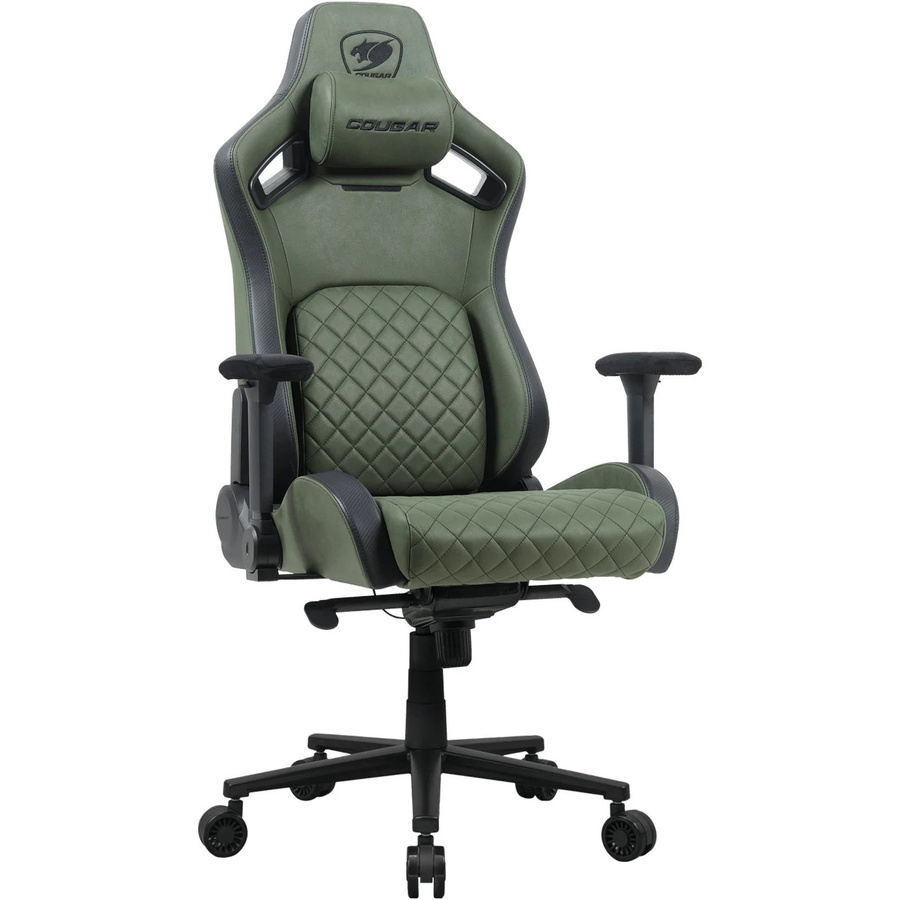 Cougar Gaming-Stuhl Defensor S in Schwarz-Grün mit Kopfstütze und Kunstleder - Bild 1