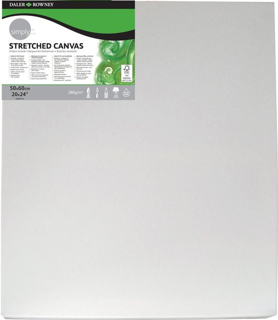 Simply Bespannter Keilrahmen aus Baumwolle in Weiß B: 50 cm, H: 60 cm, FSC-zertifiziert - Bild 1