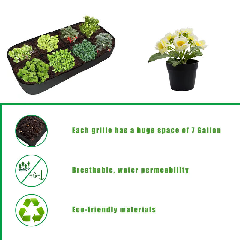 Rechteckige Pflanzbeutel aus Filz mit 4 oder 8 Taschen für Gemüse und Blumen im Hochbeet - Bild 4