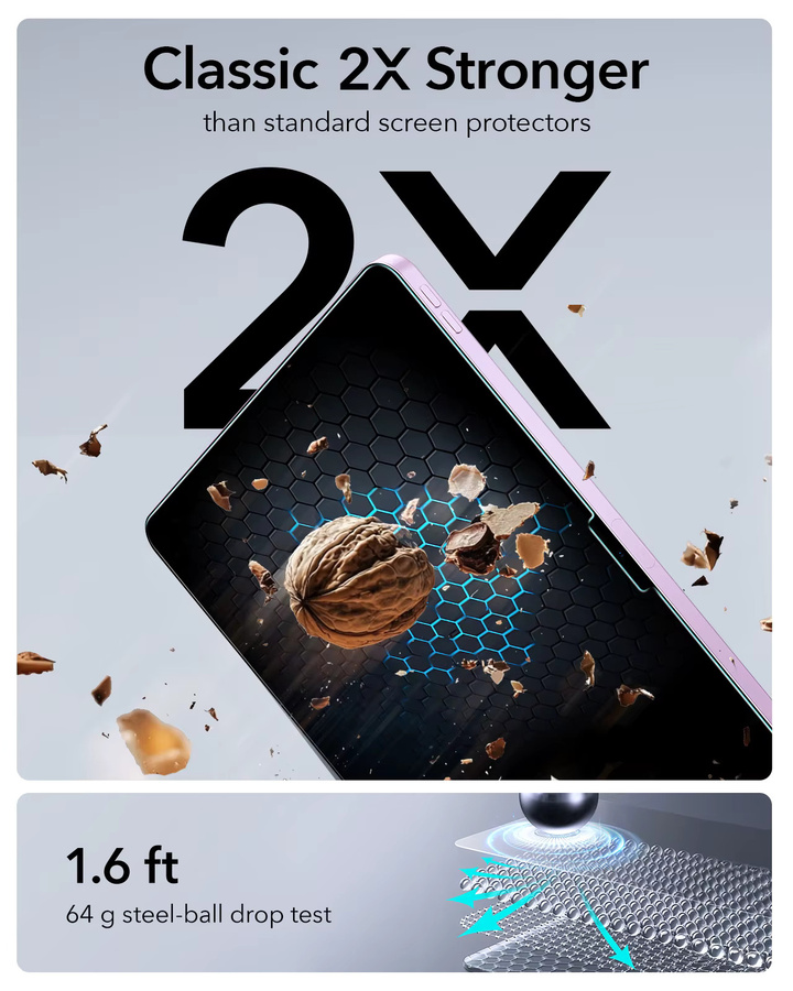 ESR 2er-Pack Displayschutzfolie aus gehärtetem Glas für iPad Pro 11 und 13 Zoll (2024/2025), HD Air, transparent - Bild 4