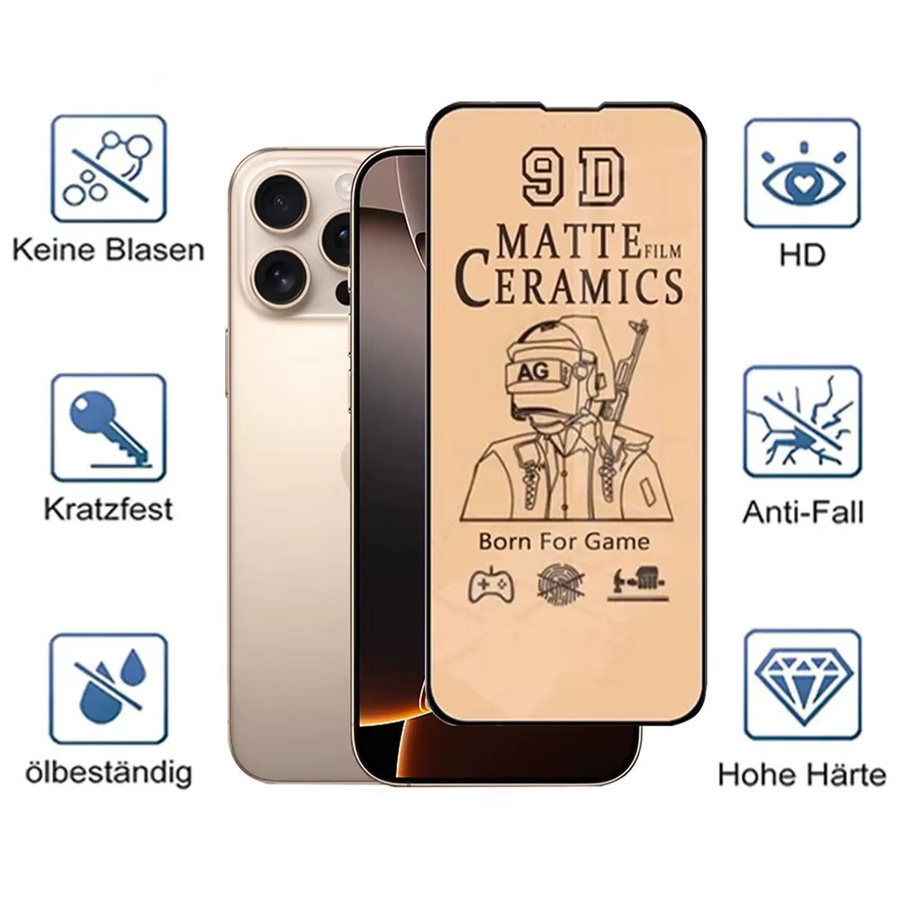 CAPOFTU Keramik-Displayschutz matte Keramikfolie für iPhone 11 bis iPhone 17 Pro Max in Transparent - Bild 2